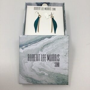 Robert Lee Morris Teal and Gold Earrings